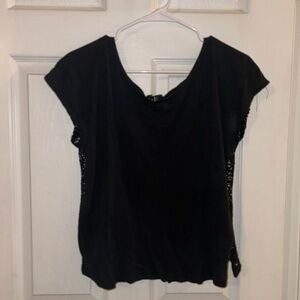 Forever 21 black short sleeve backless top